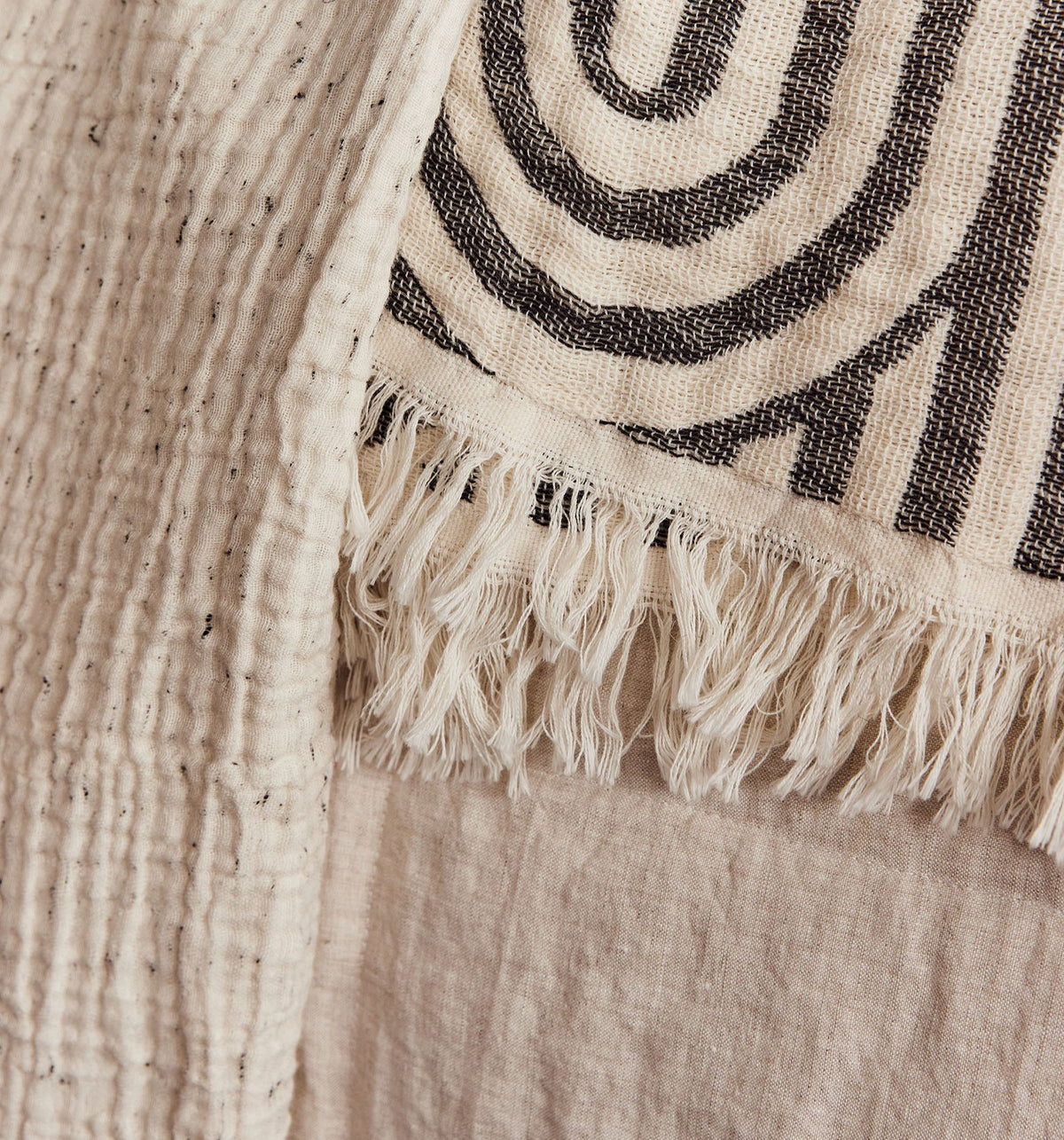 Enes Throw | Cream/Black Speckle by SAARDÉ (saarde-arches-throw-black-off-white)