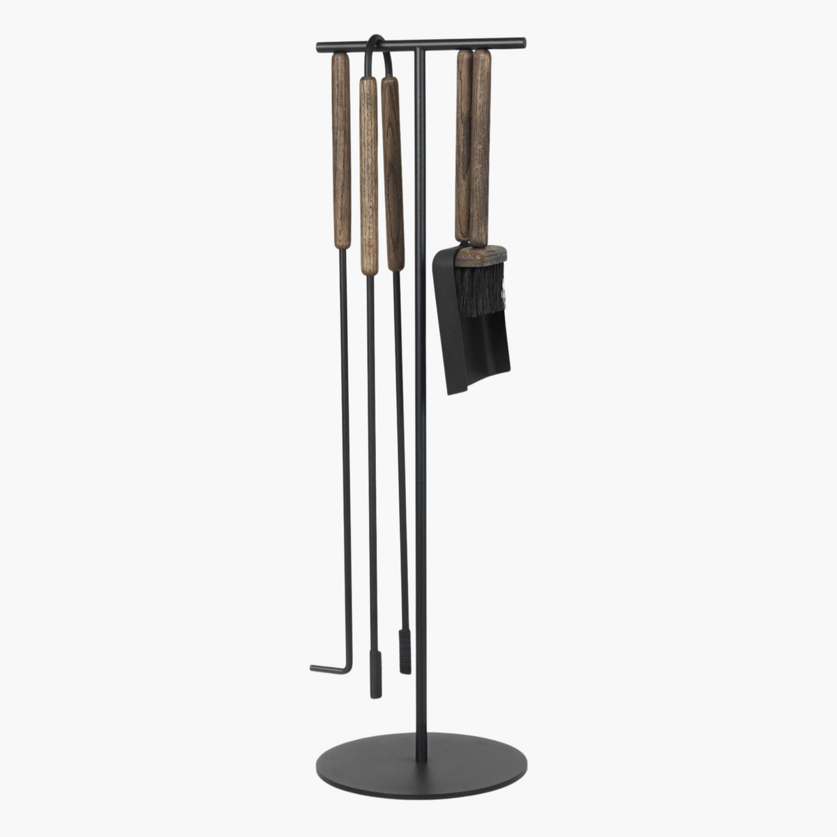 ASHI 5 Piece Standing Fireplace Tool Set | Oak by BLOMUS (ashi-fireplace-tool-set-standing-5pcs-oak)