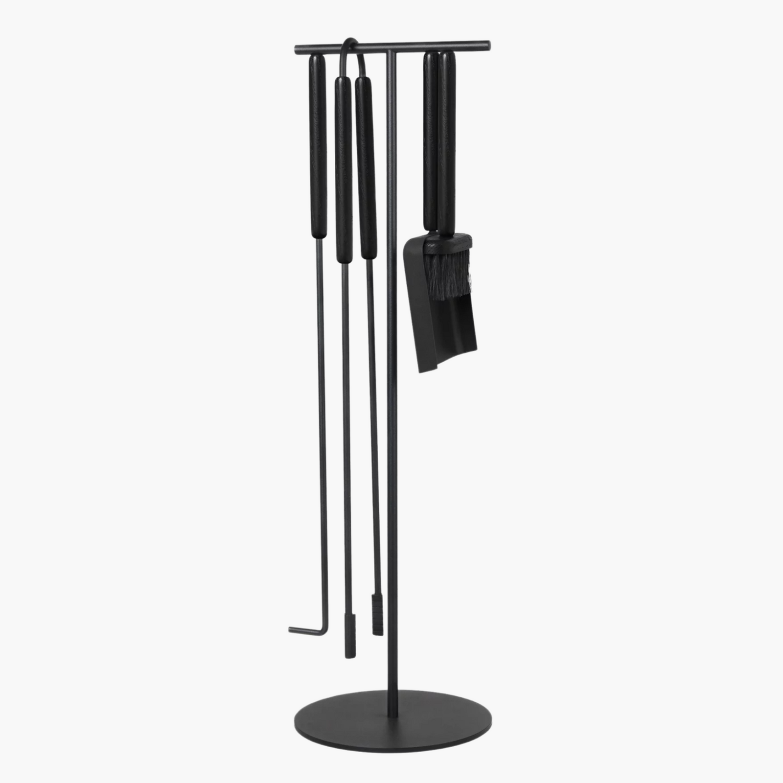 ASHI 5 Piece Standing Fireplace Tool Set | Black Oak by BLOMUS (ashi-fireplace-tool-set-standing-5pcs-black-oak)