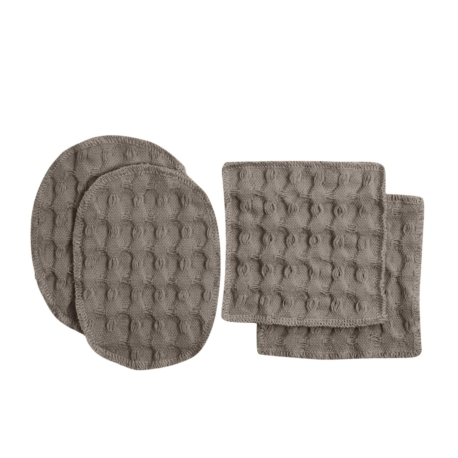 Big Waffle Make Up Pads | Clay by THE ORGANIC COMPANY (the-organic-company-big-waffle-reuseable-make-up-pads-set-of-4-clay)