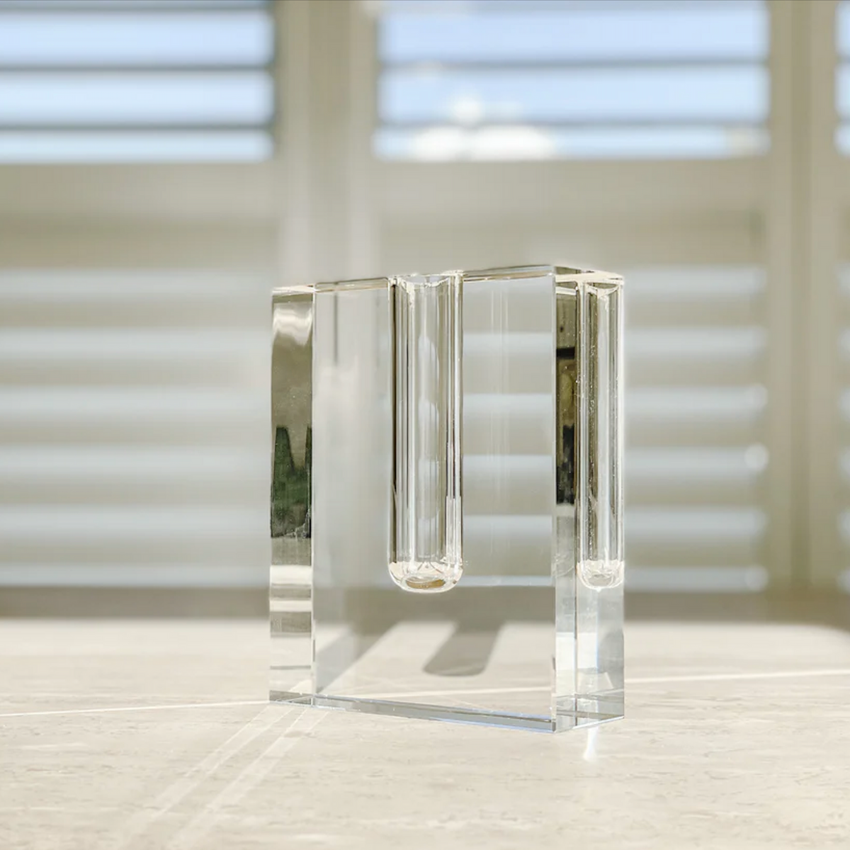 Block Vase | Crystal by HUBSCH (hubsch-block-vase-clear)