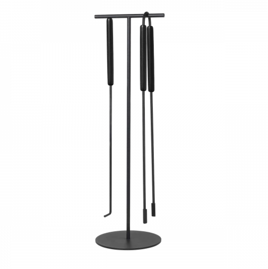 ASHI Fireplace Tool Set (Standing) 3pcs - Black Oak by BLOMUS (ashi-fireplace-tool-set-standing-3pcs-black-oak)