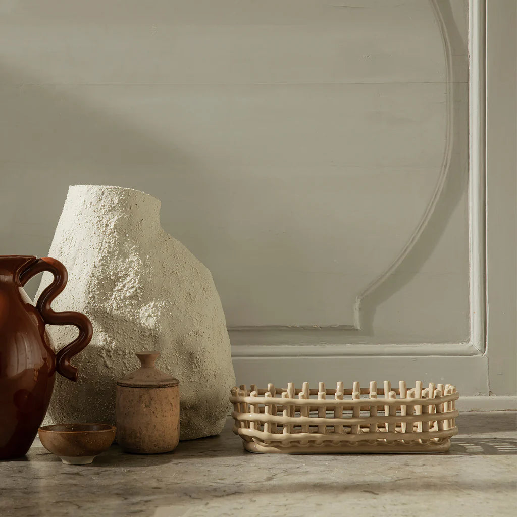 Ferm Living Ceramic Basket Oval | Cashmere