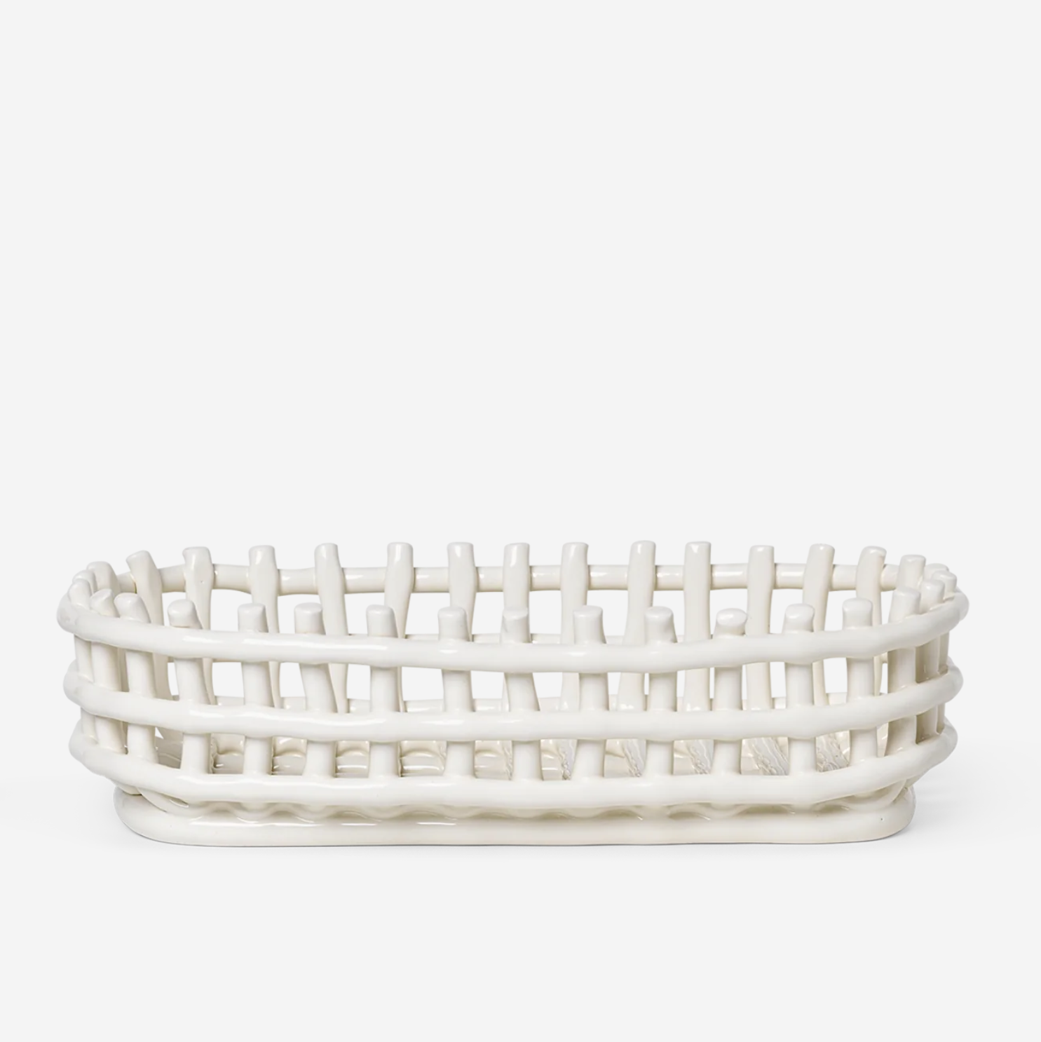 Ferm Living Ceramic Basket | Oval | Off White