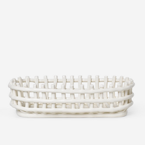 Ferm Living Ceramic Basket | Oval | Off White