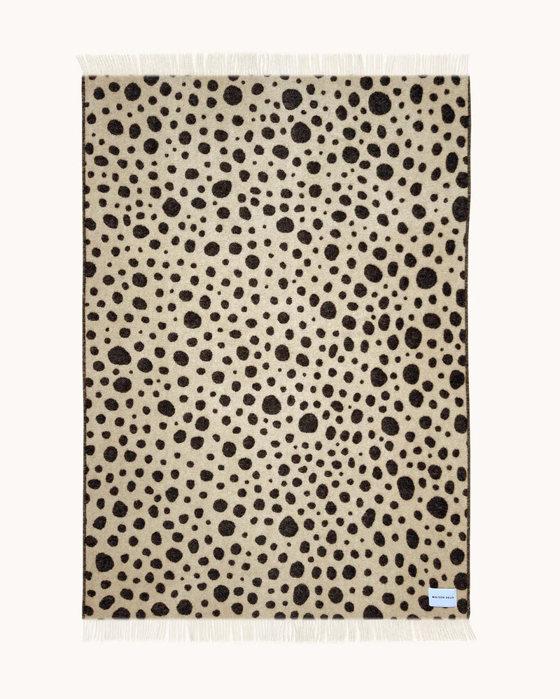 Cheetah Blanket | Beige/Off Black by MAISON DEUX (cheetah-blanket)