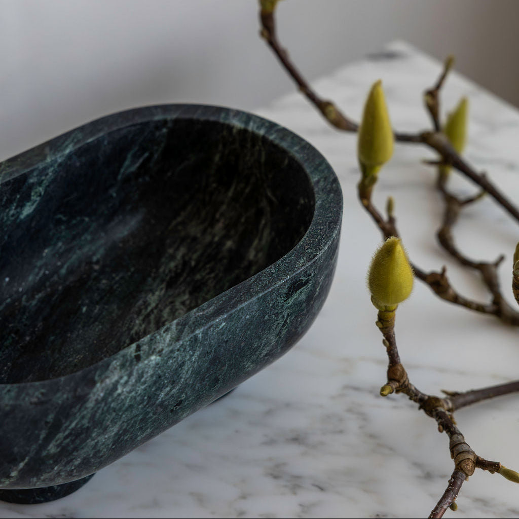 The Muse Footed Oval Tray | Verde Alpi