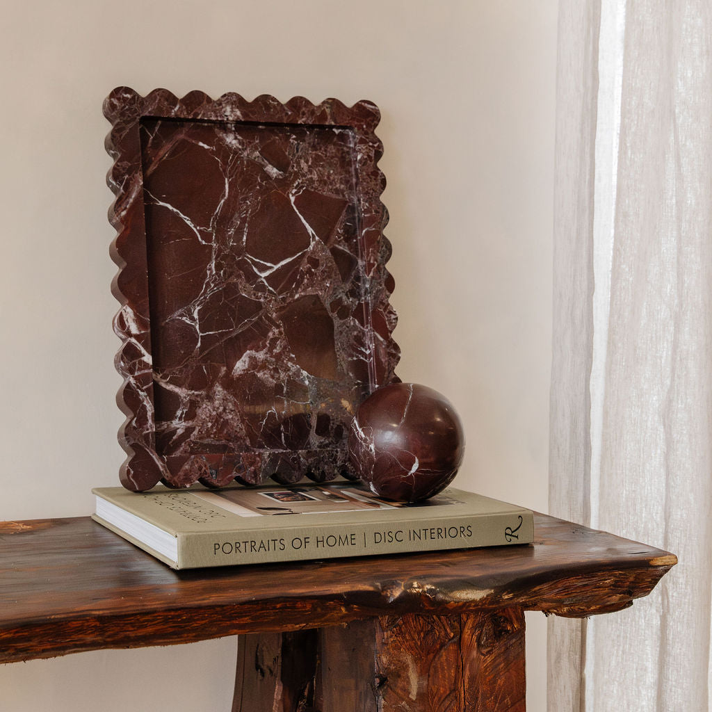 Cotheory Orbit Table Sculpture | L | Rosso Levanto