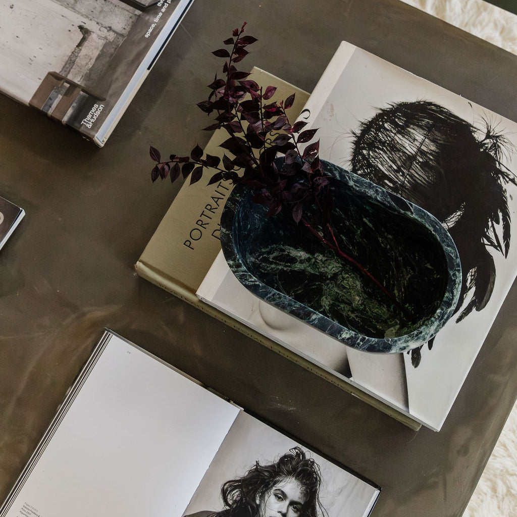Cotheory The Muse Footed Oval Tray | Verde Alpi