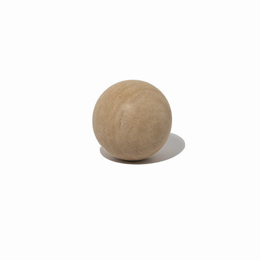 Orbit Table Sculpture | S | Beige Travertine