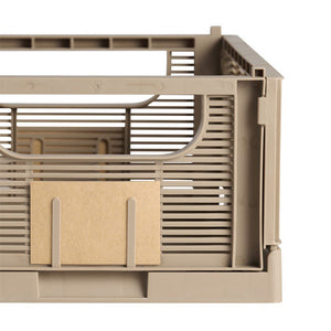 Linear Collapsible Crate | M | 33x25cm | Taupe (Set of 2)