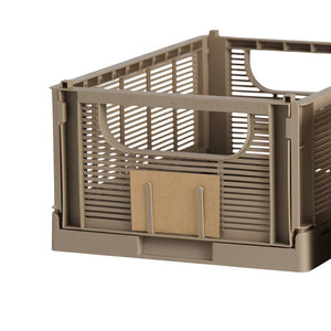 Linear Collapsible Crate | M | 33x25cm | Taupe (Set of 2)