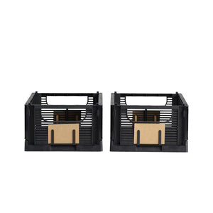 Linear Collapsible Crate | S | 25x16cm | Black (Set of 2)