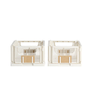 Linear Collapsible Crate | S | 25x16cm | Chalk White (Set of 2)