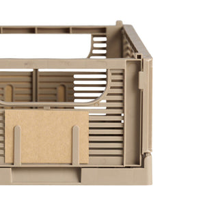 Linear Collapsible Crate | S | 25x16cm | Taupe (Set of 2)