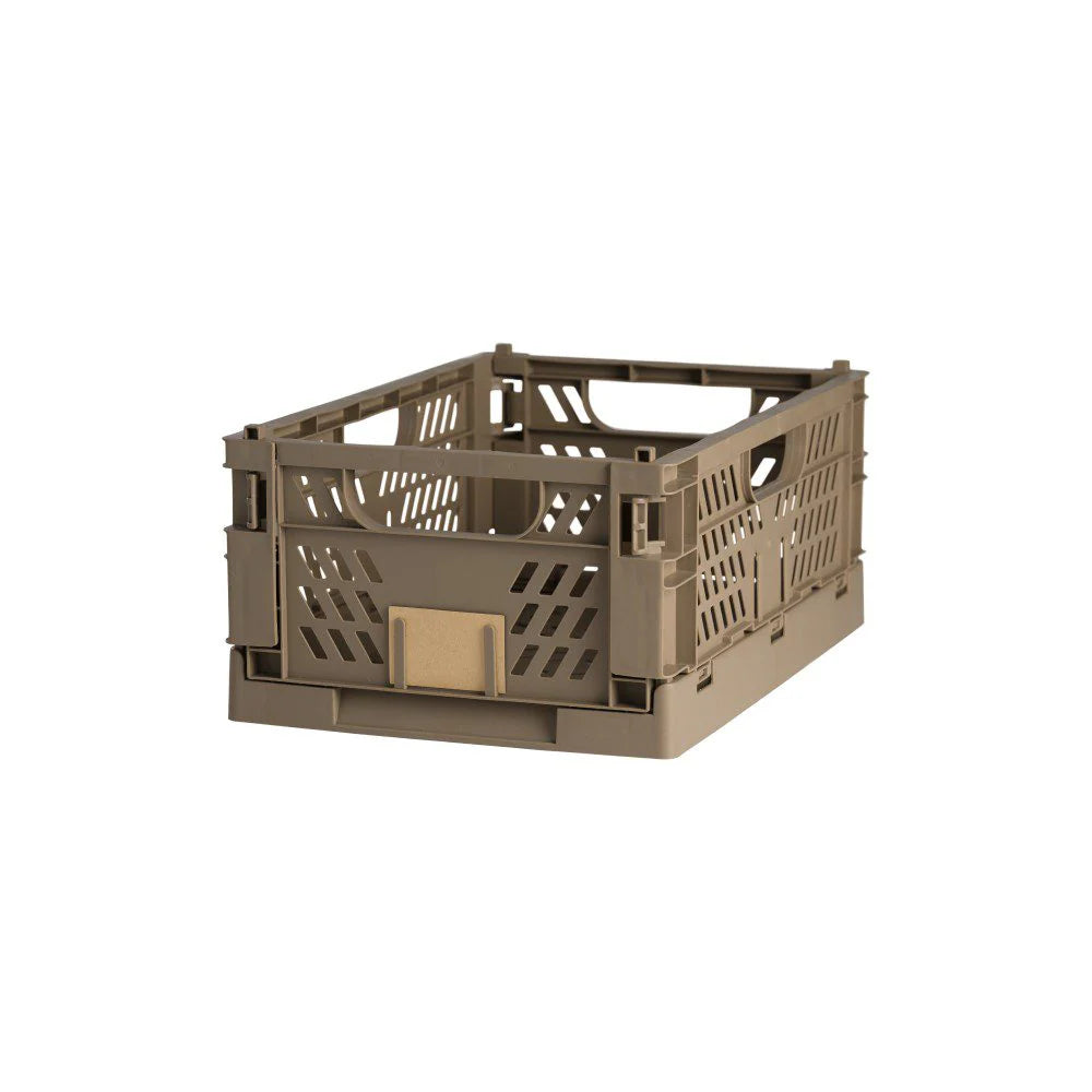 Slant Collapsible Crate | L | 50 x 33cm | Taupe by DESIGNSTUFF (slant-collapsible-crate-l-50-x-33cm-taupe)