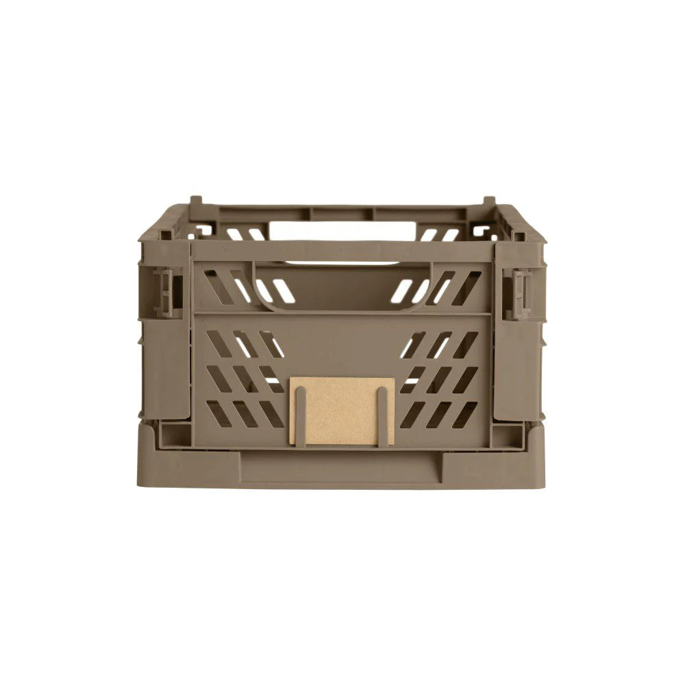 Slant Collapsible Crate | L | 50 x 33cm | Taupe by DESIGNSTUFF (slant-collapsible-crate-l-50-x-33cm-taupe)
