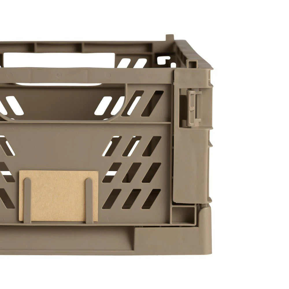 Slant Collapsible Crate | L | 50 x 33cm | Taupe by DESIGNSTUFF (slant-collapsible-crate-l-50-x-33cm-taupe)