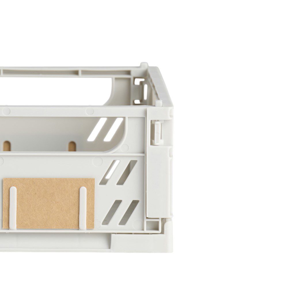 Slant Collapsible Crate | S | 25x16cm | Grey (2pc) by DESIGNSTUFF (slant-collapsible-crate-s-25x16cm-grey-2pc)