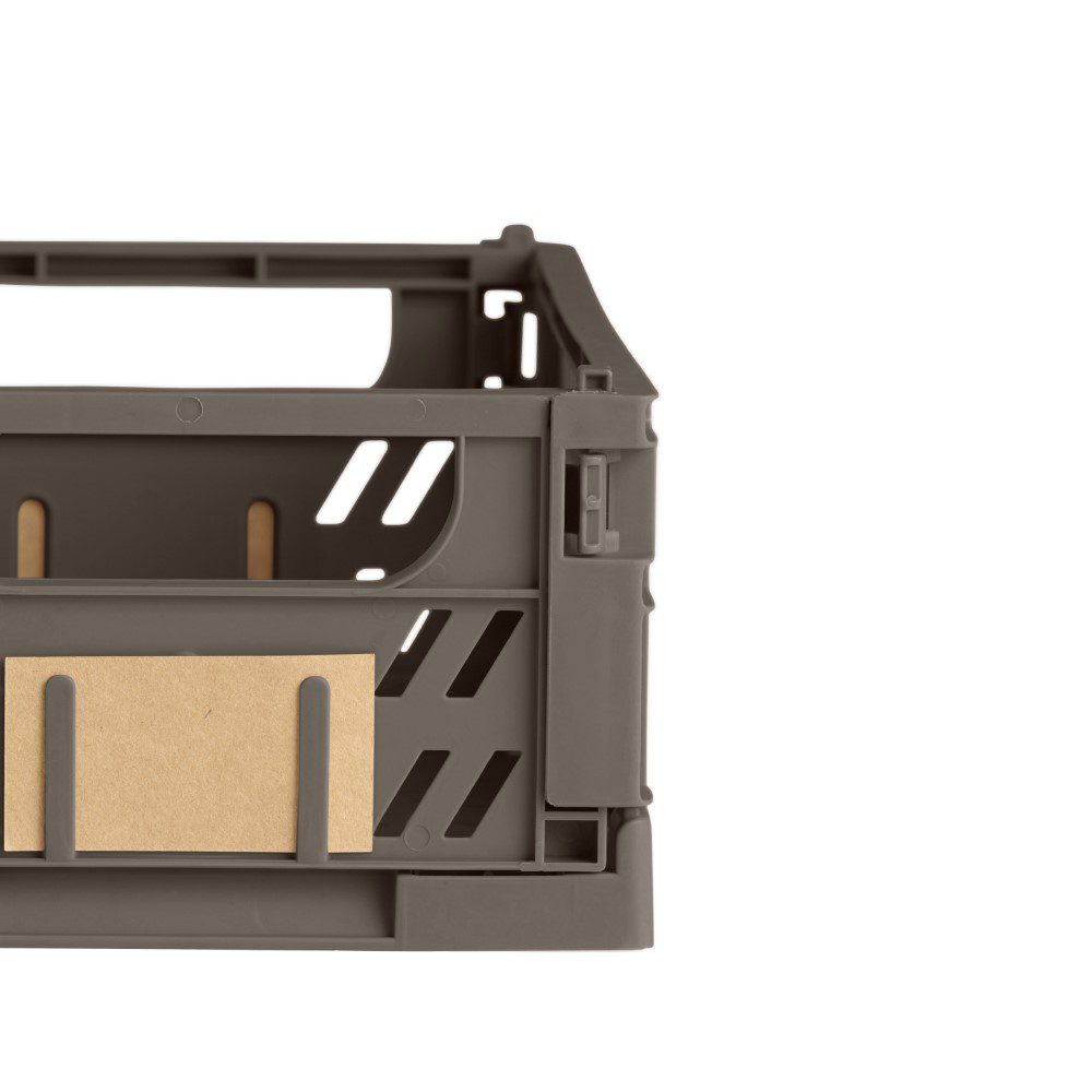 Slant Collapsible Crate | S | 25x16cm | Taupe (2pc) by DESIGNSTUFF (slant-collapsible-crate-s-25x16cm-taupe-2pc)