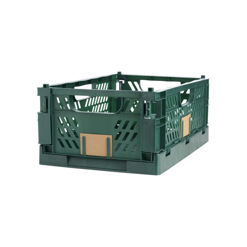 Slant Collapsible Crate | L | 50 x 33cm | Deep Green