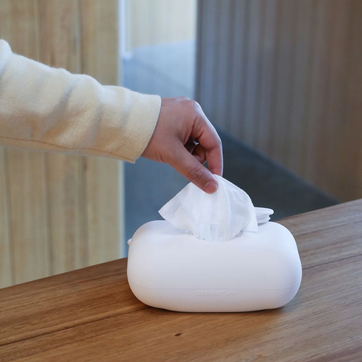 Wet Wipes Cover | Chalk White by DESIGNSTUFF (wet-wipes-chalk-white)