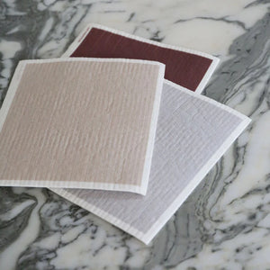 Compostable Eco Dishcloth Pack of 3 | Burgundy/Sand/Light by DESIGNSTUFF (compostable-eco-dishcloth-pack-of-3-burgundy-sand-light)