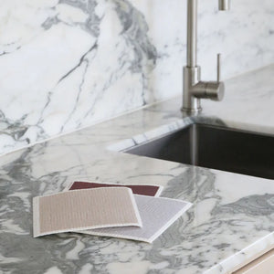 Compostable Eco Dishcloth Pack of 3 | Burgundy/Sand/Light by DESIGNSTUFF (compostable-eco-dishcloth-pack-of-3-burgundy-sand-light)