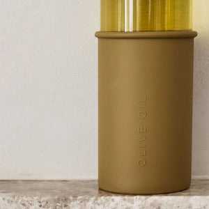 RUND Bottle for Olive Oil Glass/Silicone |700ml | Fern