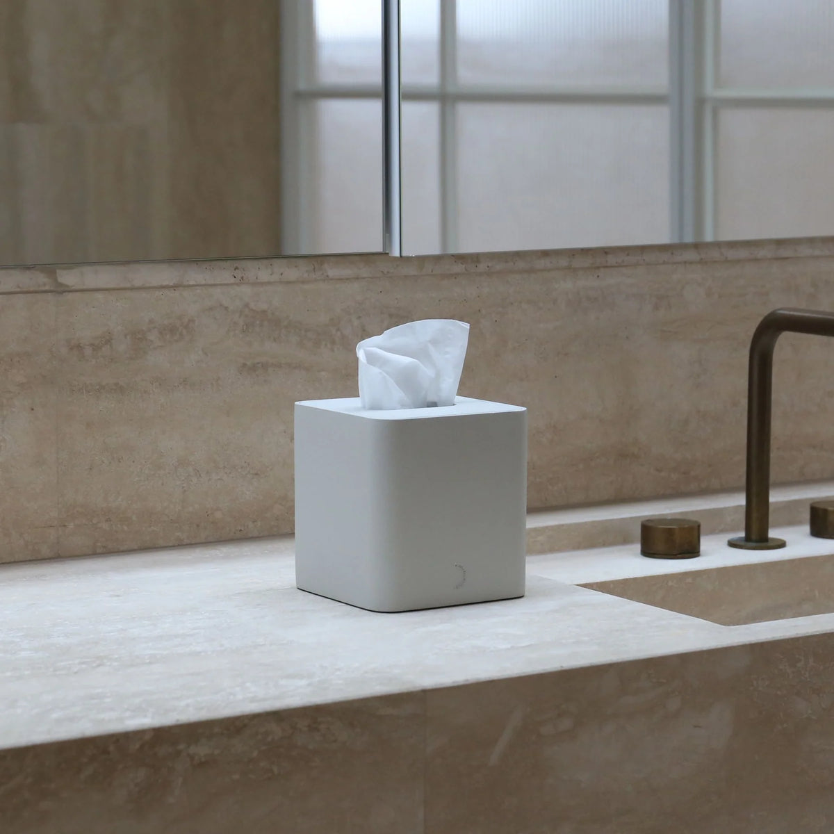 Designstuff ARC Square Tissue Box | Stone