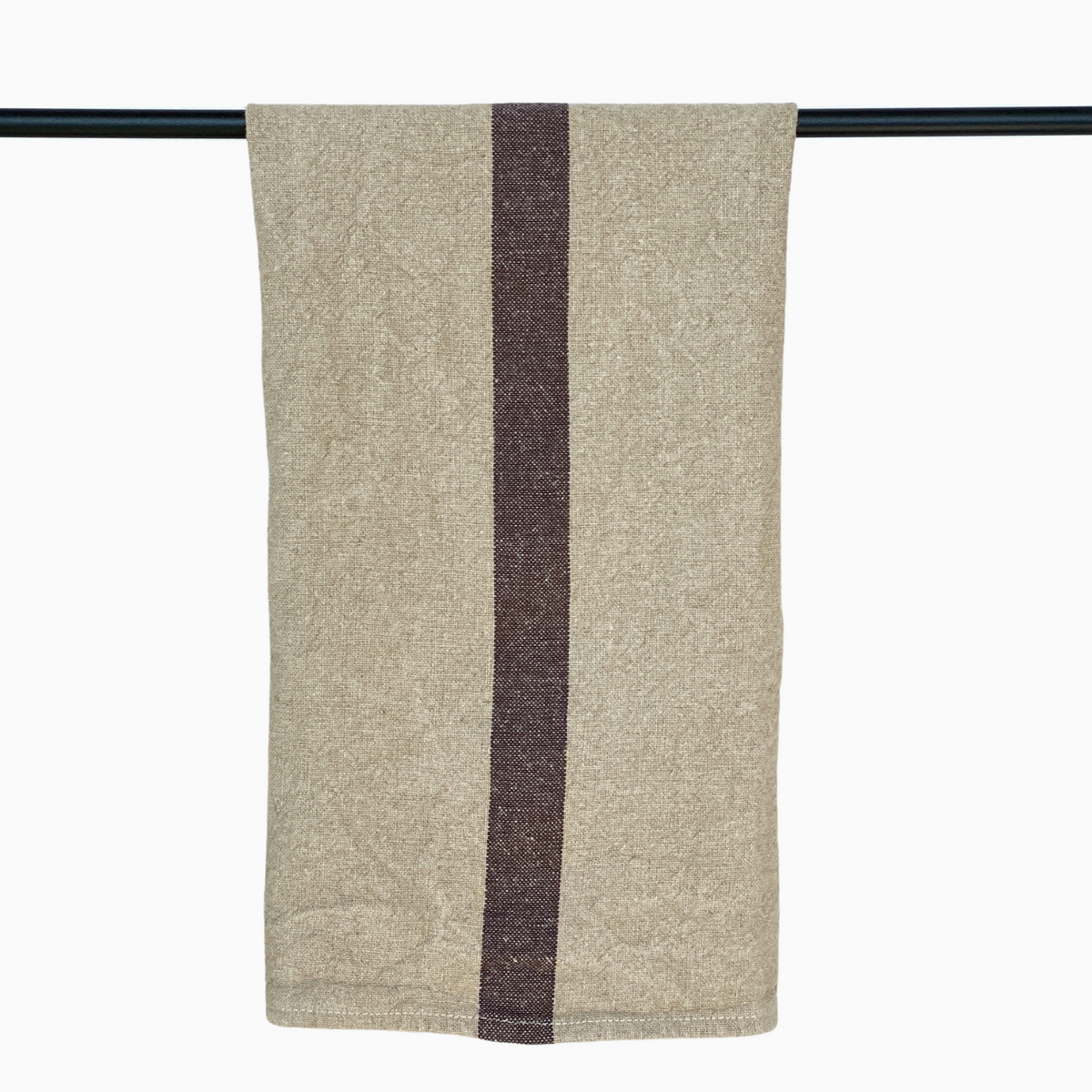 DOUDOU Tea Towel | Linen/Marron by CHARVET EDITIONS (charvet-editions-tea-towel-doudou-raye-lin-marro)
