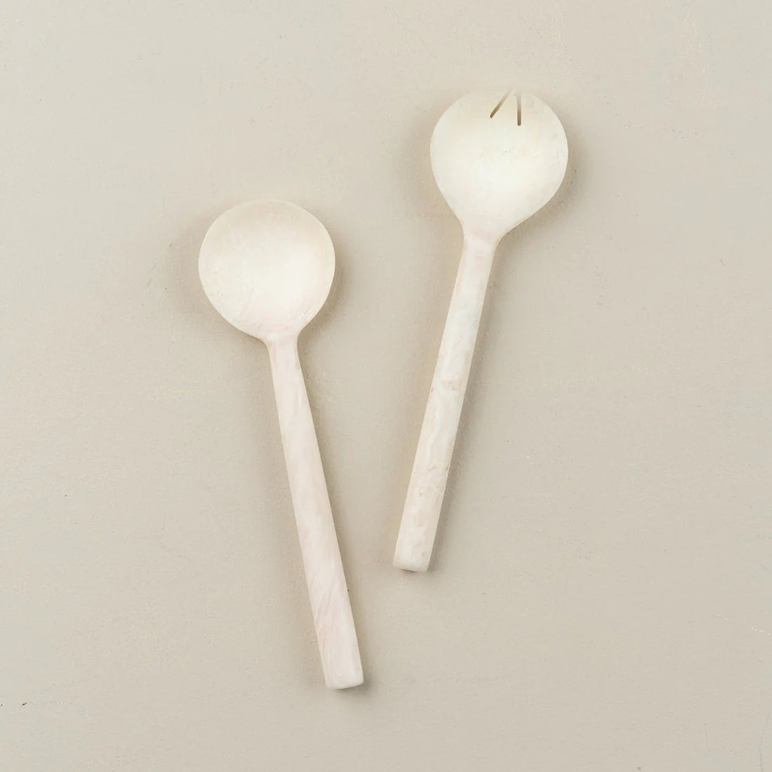 Flow Resin Salad Servers | Marshmallow