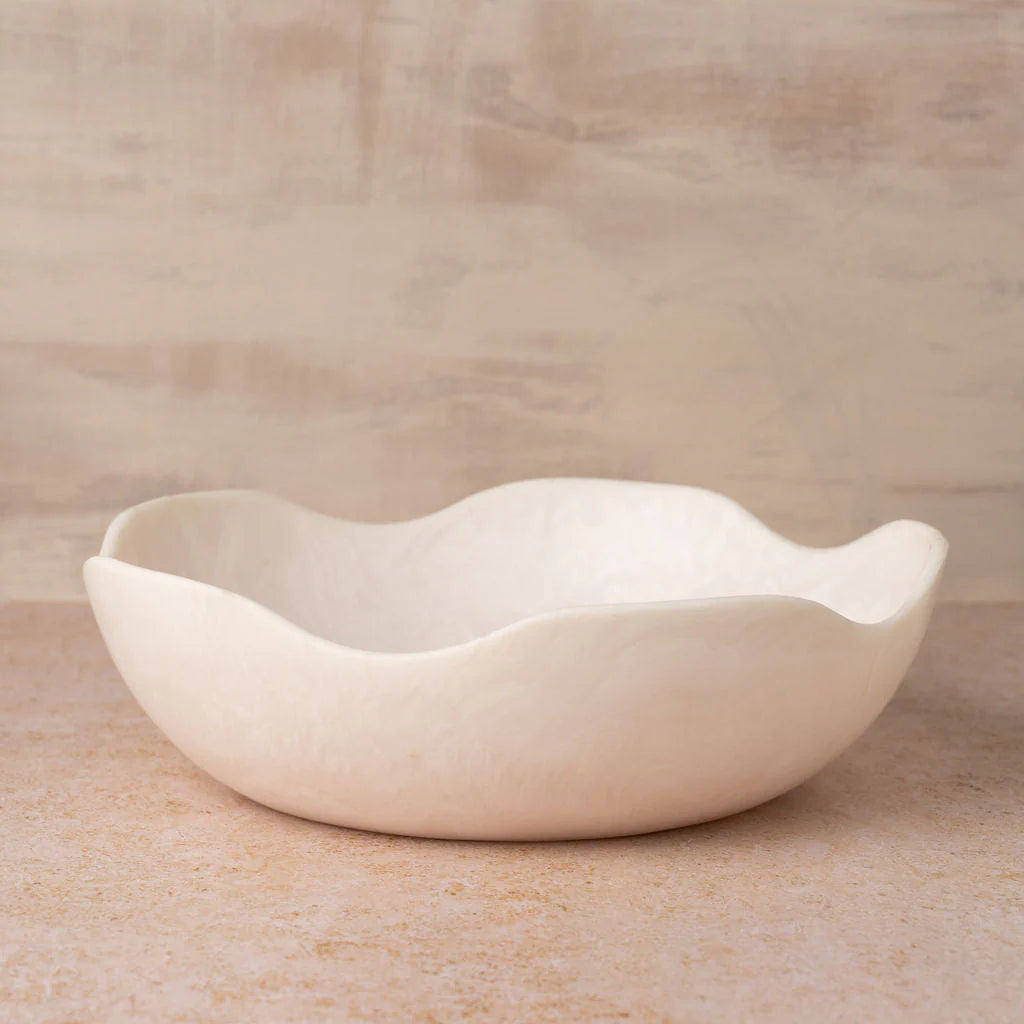 Flow Resin Salad Bowl | Marshmallow