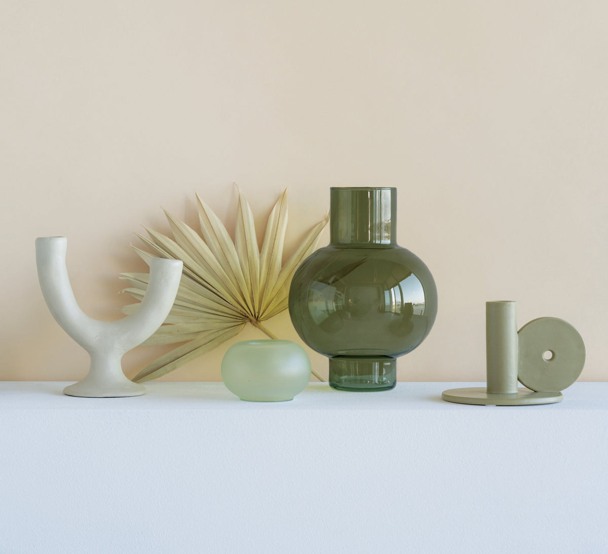 Dappled Candle Holder | Spray Green by URBAN NATURE CULTURE (urban-nature-culture-candle-holder-dappled-spray-green)