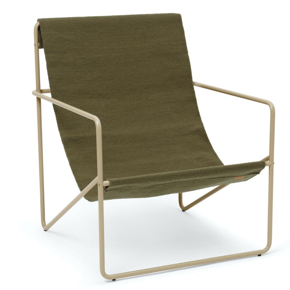 Desert Lounge Chair | Cashmere/Olive by FERM LIVING (desert-lounge-chair-cashmere-stripe)