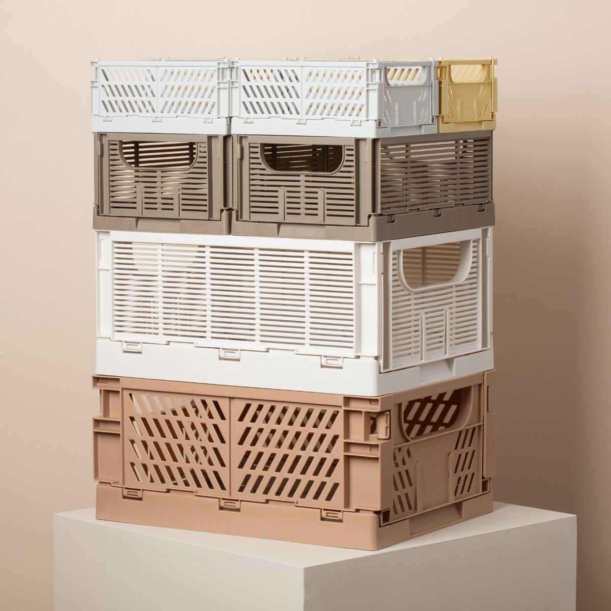 Slant Collapsible Crate | XS | 17 x 13cm | Grey (2pc) by DESIGNSTUFF (slant-collapsible-crate-xs-17-x-13cm-grey)