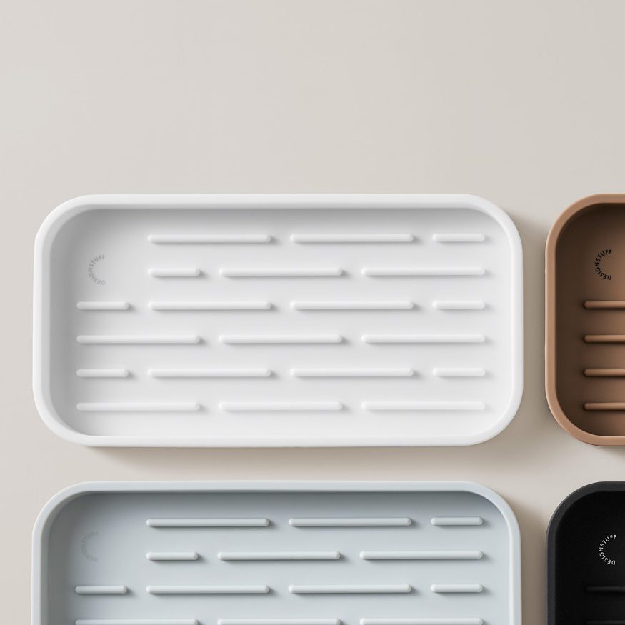 Sink Tray and Sponge Holder Silicone | White by DESIGNSTUFF (sink-tray-and-sponge-holder-silicone-white)