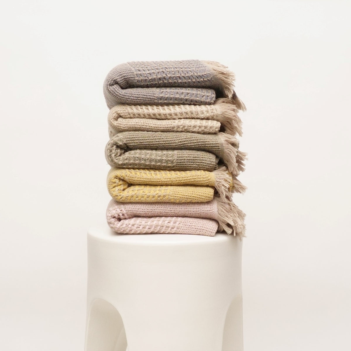 Duello Waffle Throw | Charcoal Grey by ANZA TEXTILE COMPANY (anza-duello-waffle-throw-charcoal-grey)