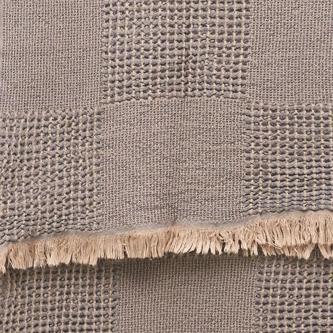 Duello Waffle Throw | Charcoal Grey by ANZA TEXTILE COMPANY (anza-duello-waffle-throw-charcoal-grey)