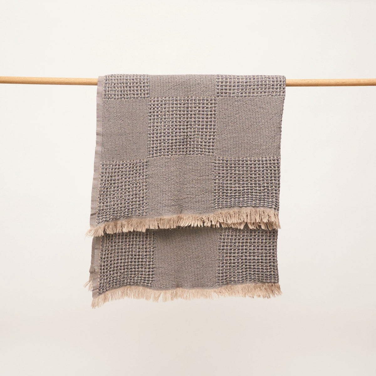 Duello Waffle Throw | Charcoal Grey by ANZA TEXTILE COMPANY (anza-duello-waffle-throw-charcoal-grey)