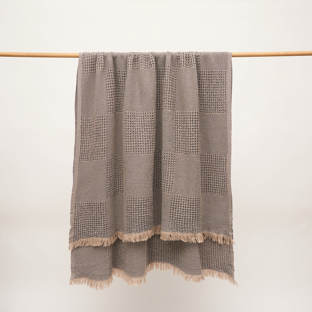 Duello Waffle Throw | Charcoal Grey by ANZA TEXTILE COMPANY (anza-duello-waffle-throw-charcoal-grey)