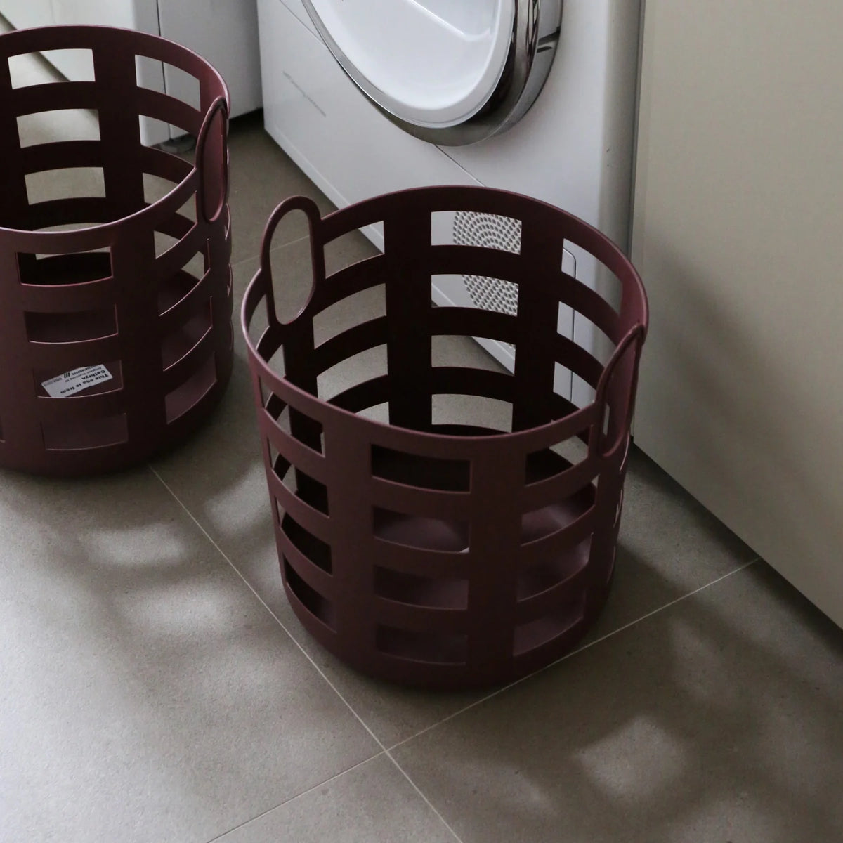 Storage & Laundry Basket L | Set 2 | Burgundy by DESIGNSTUFF (enkel-studio-storage-and-laundry-basket-l-burgandy-set-2)