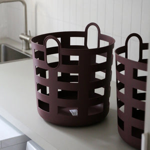 Storage & Laundry Basket L | Set 2 | Burgundy by DESIGNSTUFF (enkel-studio-storage-and-laundry-basket-l-burgandy-set-2)
