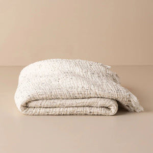 Enes Throw | Cream/Black Speckle by SAARDÉ (saarde-arches-throw-black-off-white)