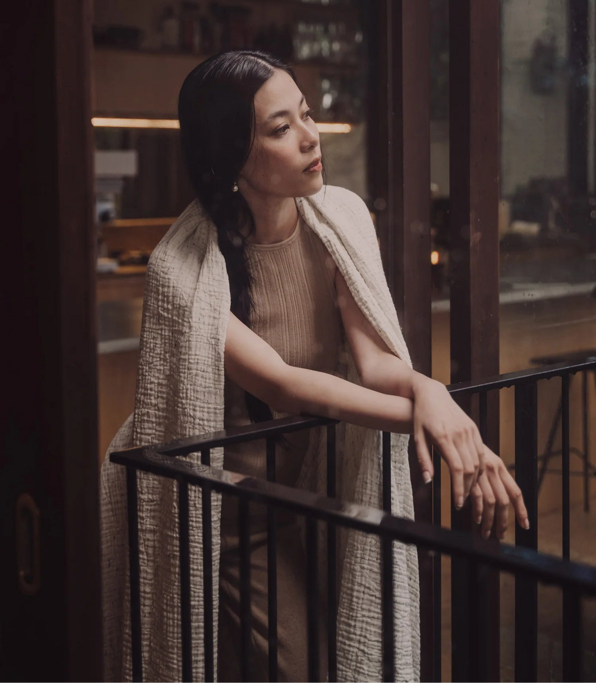 Enes Throw | Cream/Black Speckle by SAARDÉ (saarde-arches-throw-black-off-white)