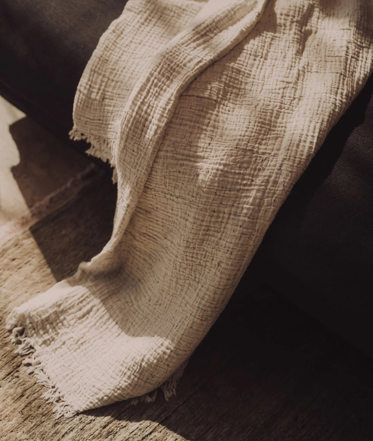 Enes Throw | Cream/Black Speckle by SAARDÉ (saarde-arches-throw-black-off-white)