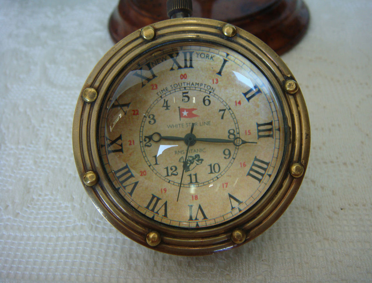 Porthole Eye of Time Clock - Bronze by AUTHENTIC MODELS (stand-for-eye-of-time-nickel-16)