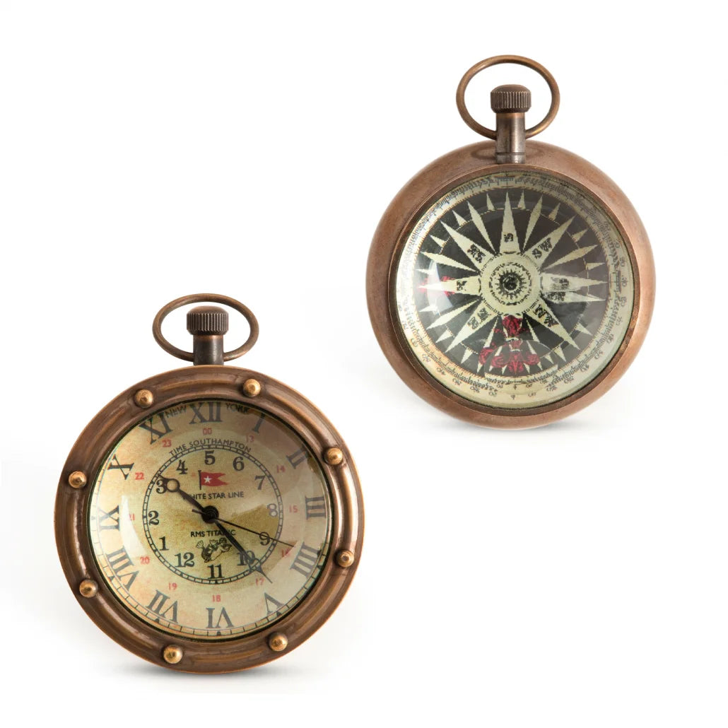 Porthole Eye of Time Clock - Bronze by AUTHENTIC MODELS (stand-for-eye-of-time-nickel-16)