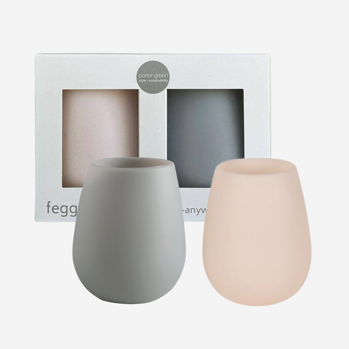 FEGG Silicone Tumblers | Smoke+Stone by PORTER GREEN (fegg-unbreakable-silicone-tumblers-smoke-stone)