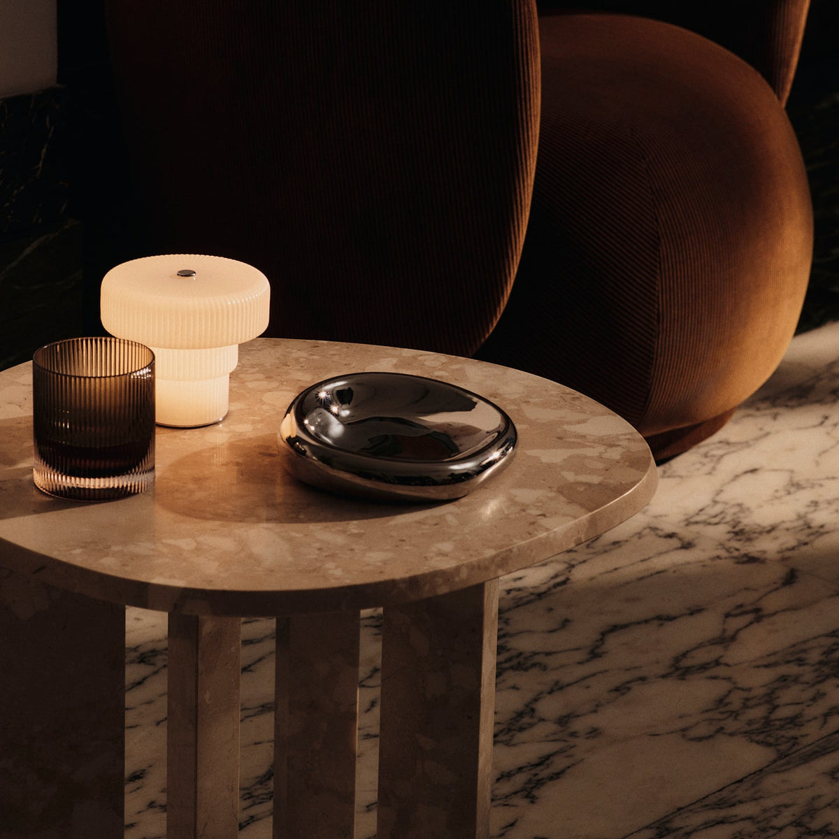 Ferm Living Ripple Portable Lamp H10 | White